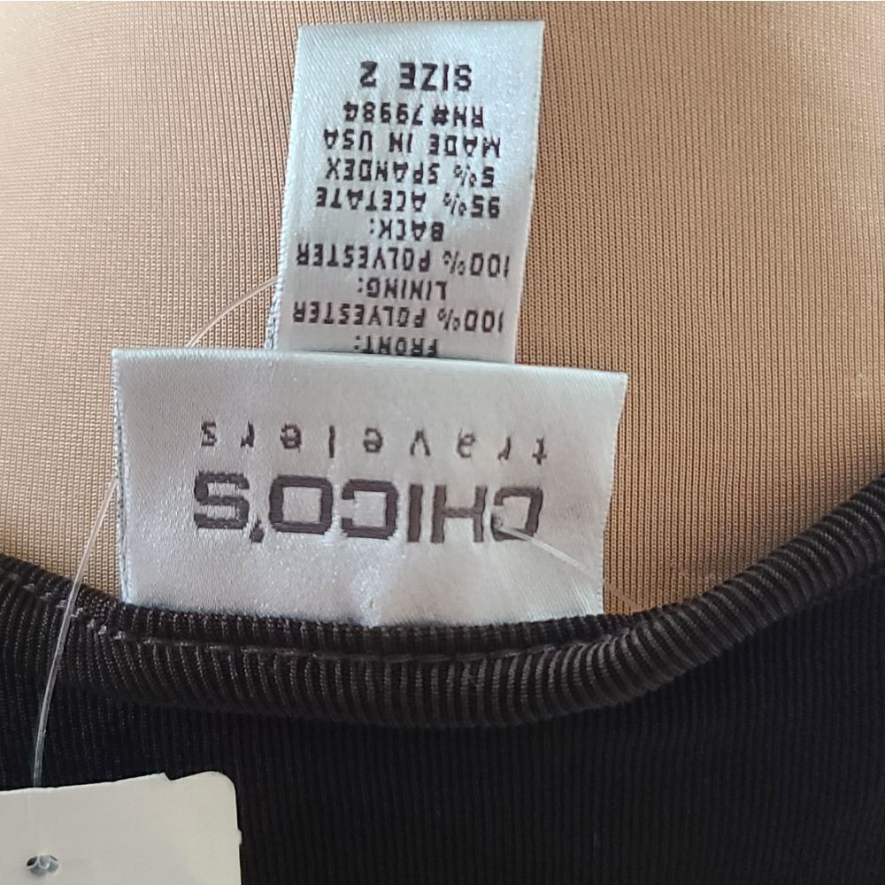 Chico"s Travelers Collection Brown Silver Sequin Tank Sleeveless Top, Chico's 2, - Picture 6 of 8